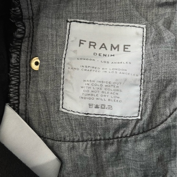 Frame Denim Le Skinny de Jeanne Distressed Ripped Black Jeans Film Noir Size 26 - Picture 6 of 14